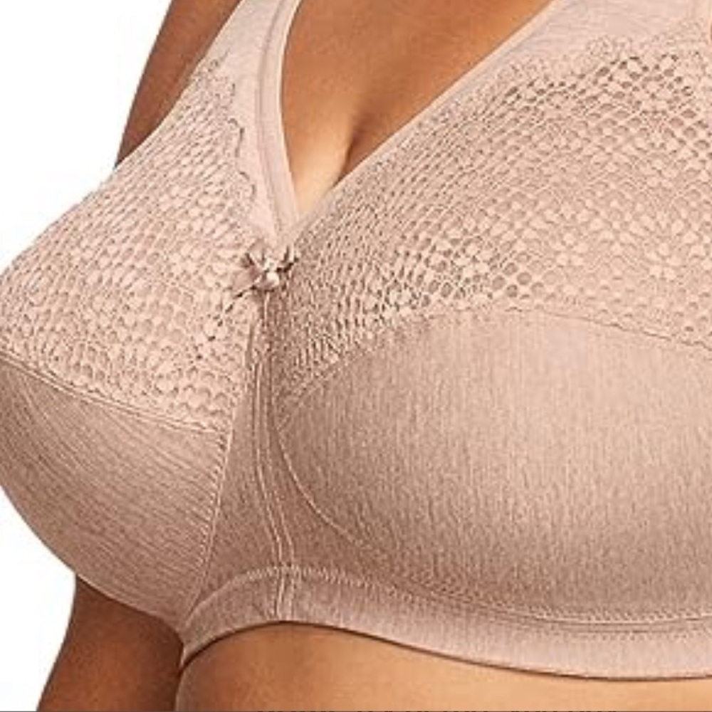 Glamorise Women's Bra Plus 40DD MagicLift Moisture Control Wire-free #1064 Cafe